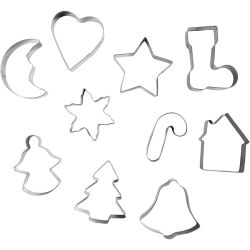 Ausstechformen, Weihnachtsformen, Gr&ouml;&szlig;e 3-5,7 cm, 10 Stk/ 1 Pck