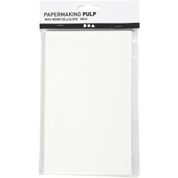 Papierpulpe/Zellulose, Blatt 20x12 cm, Naturwei&szlig;, 100 g/ 1 Pck