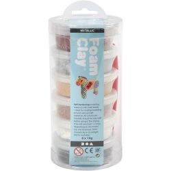 Foam Clay® , Metallic, Brauntöne, 6x14 g/ 1 Pck
