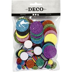 Moosgummikreise, Kreise, D 12+20+32 mm, 150 Stk/ 1 Pck