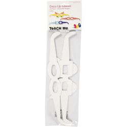 Brillen, H 4,5-10 cm, L 32 cm, 230 g, Wei&szlig;, 16 Stk/ 1 Pck