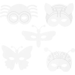 Insekten-Masken, H 14-17 cm, B 19,5-23 cm, 230 g, Wei&szlig;, 16 Stk/ 1 Pck