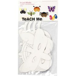 Insekten-Masken, H 14-17 cm, B 19,5-23 cm, 230 g, Wei&szlig;, 16 Stk/ 1 Pck
