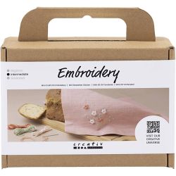 Mini Kreativ Set Sticken, Stoffserviette, Staubros&eacute;, 1 Pck