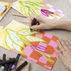 Kreativ Set &Ouml;lpastellfarben, Blumen, Sortierte Farben, 1 Pck