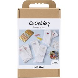 Kreativ Set Sticken, Socken, Wei&szlig;, 1 Pck