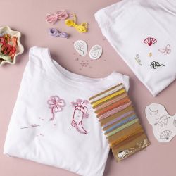 Kreativ Set Stickereien, T-Shirt, Wei&szlig;, 1 Pck