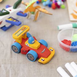 Mini Kreativ Set Malen, Rennwagen, Sort. Farben, 1 Pck