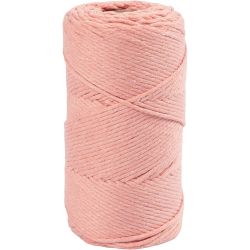 Makram&eacute;e-Garn, L 198 m, D 2 mm, Rosa, 330 g/ 1 Rolle