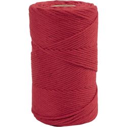 Makram&eacute;e-Garn, L 198 m, D 2 mm, Rot, 330 g/ 1 Rolle