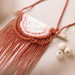 Makram&eacute;e-Garn, L 198 m, D 2 mm, Orange gebrannt, 330 g/ 1 Rolle