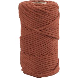 Makram&eacute;e-Kordel, L 55 m, D 4 mm, Orange gebrannt, 330 g/ 1 Rolle