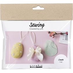 Mini Kreativ Set N&auml;hen, Ostereier, Pastellfarben, 1 Pck