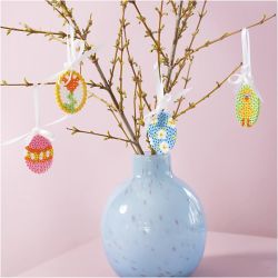 Mini Kreativ Set B&uuml;gelperlen, H&auml;ngedekorationen in Eierform, Sortierte Farben, 1 Pck
