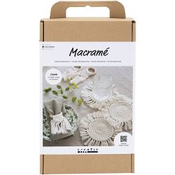 Kreativ Set Makram&eacute;e, Tischdeko, Creme, 1 Pck