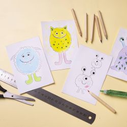 Mini Kreativ Set Ausmalen, Monster, Sortierte Farben, 1 Pck