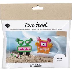 Mini Kreativ Set B&uuml;gelperlen, Monster, Sortierte Farben, 1 Pck