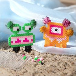 Mini Kreativ Set B&uuml;gelperlen, Monster, Sortierte Farben, 1 Pck