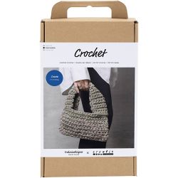 Kreativ Set H&auml;keln, Grob geh&auml;kelte Tasche, Olivgr&uuml;n, 1 Pck