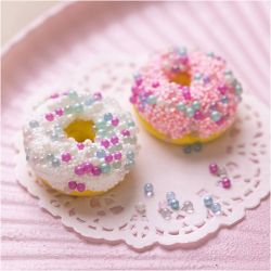 Mini Kreativ Set Modellieren, Donuts, Pink, T&uuml;rkis, Wei&szlig;, Gelb, 1 Pck