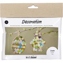 Mini Kreativ Set Dekoration, Ei und Huhn, Schwarz, Braun, Wei&szlig;, Sortierte Farben, 1 Pck