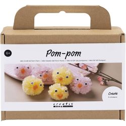 Mini Kreativ Set Pompon, K&uuml;ken, Sortierte Farben, 1 Pck