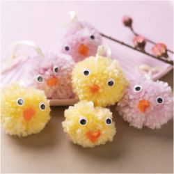 Mini Kreativ Set Pompon, K&uuml;ken, Sortierte Farben, 1 Pck
