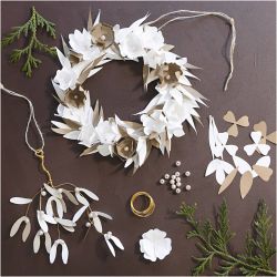 Kreativ Set Papierdeko, Kranz, Wei&szlig;, Hellnatur, 1 Pck