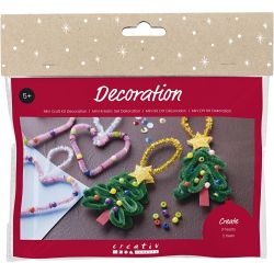 Mini Kreativ Set Dekoration, Herzen und Weihnachtsb&auml;ume, 1 Pck