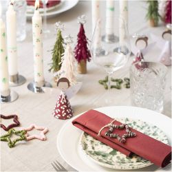 Kreativ Set Tischdeko, Engel, Weihnachtsb&auml;ume, Sterne, Sortierte Farben, 1 Pck