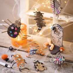 Kreativ Set Dekoration, Insekten, W&uuml;rmer und Grabsteine, Sortierte Farben, 1 Pck