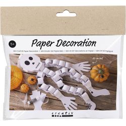 Mini Kreativ Set Papierdeko, Skelett, Schwarz/Wei&szlig;, 1 Pck