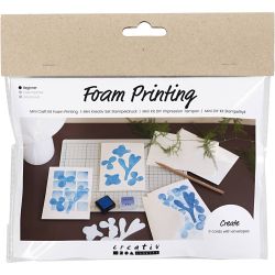 Mini Kreativ Set Stempeldruck, Karte mit Design, Wei&szlig;, Creme, 1 Pck