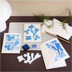 Mini Kreativ Set Stempeldruck, Karte mit Design, Wei&szlig;, Creme, 1 Pck