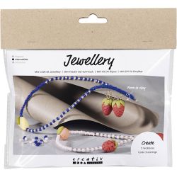 Mini Kreativ Set Schmuck, Halskette und Ohrringe, K&ouml;nigsblau, 1 Pck