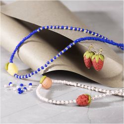Mini Kreativ Set Schmuck, Halskette und Ohrringe, K&ouml;nigsblau, 1 Pck
