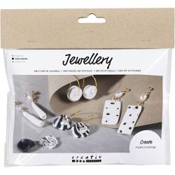 Mini Kreativ Set Schmuck, Ohrringe, Schwarz, Wei&szlig;, 1 Pck