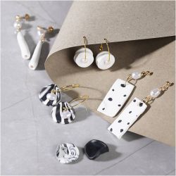 Mini Kreativ Set Schmuck, Ohrringe, Schwarz, Wei&szlig;, 1 Pck