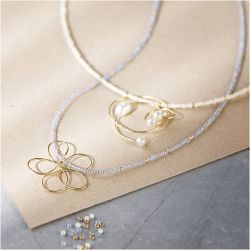 Mini Kreativ Set Schmuck, Halskette mit Drahtanh&auml;nger, Vergoldet, 1 Pck