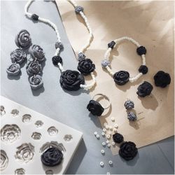 Mini Kreativ Set Schmuck, Rosen, Schwarz, Schwarz/Wei&szlig;, Wei&szlig;, 1 Pck