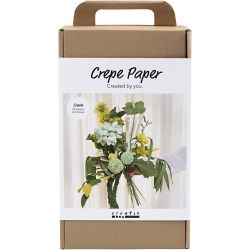 Maxi Kreativ Set Krepppapier, Blumenstrau&szlig;, Hellgr&uuml;n, Dunkelgr&uuml;n, Pastellgr&uuml;n, Wei&szlig;, 1 Pck