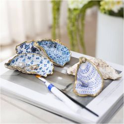 Kreativ Set D&eacute;coupage, Austernschalen, Blau, 1 Pck