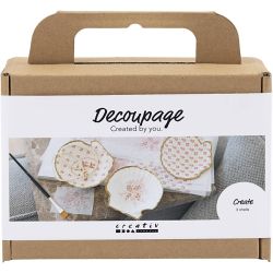 Mini Kreativ Set D&eacute;coupage, Muschelschalen, Rosa mattiert, 1 Pck