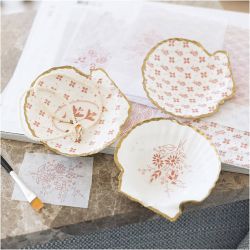 Mini Kreativ Set D&eacute;coupage, Muschelschalen, Rosa mattiert, 1 Pck