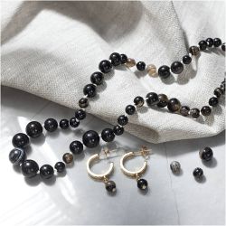 Mini Kreativ Set Schmuck, Halskette und Ohrringe, Schwarz, Wei&szlig;, 1 Pck