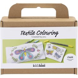Mini Kreativ Set Textildekoration, Schmetterlinge, Pastellfarben, 1 Pck