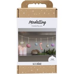 Kreativ Set Modellieren, Weihnachtsfiguren aus Zellstoff, Sortierte Farben, 1 Pck