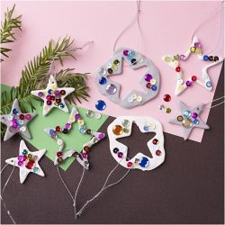 Mini Kreativ Set Modellieren, Sterne, Silber, Wei&szlig;, 1 Pck
