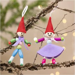 Mini Kreativ Set Dekoration, Weihnachtswichtel, Sortierte Farben, 1 Pck
