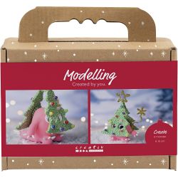 Mini Kreativ Set Modellieren, Weihnachtsbaummonster, Sortierte Farben, 1 Pck